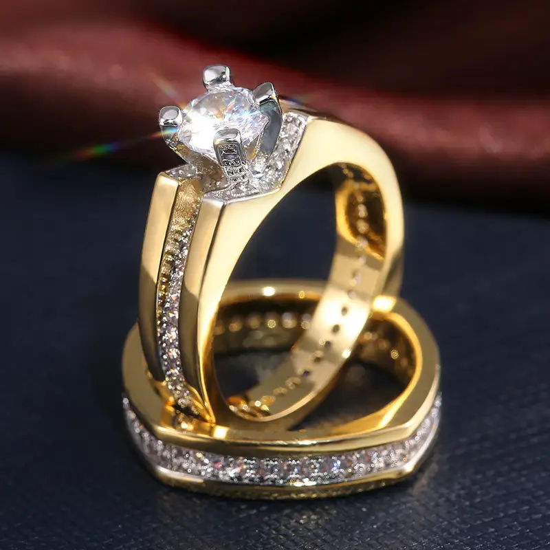 Luxury Gold Plated Diamond Ring Set for Men — feature 9
