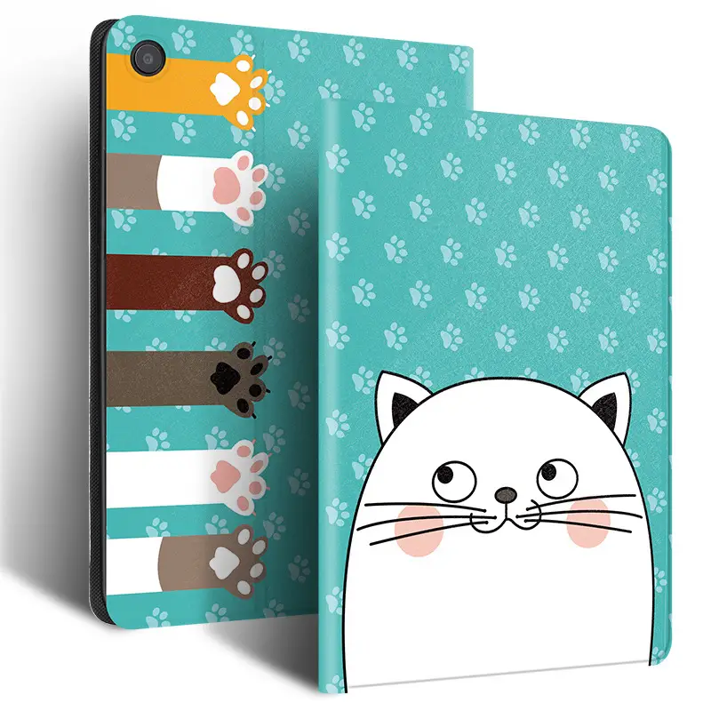Cat Printed 11 Inch Leather Protective Case