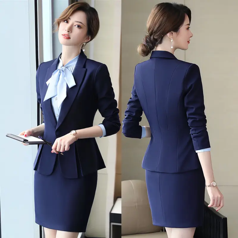 Women Black Suit 2018 Formal Work Interview - Image 3