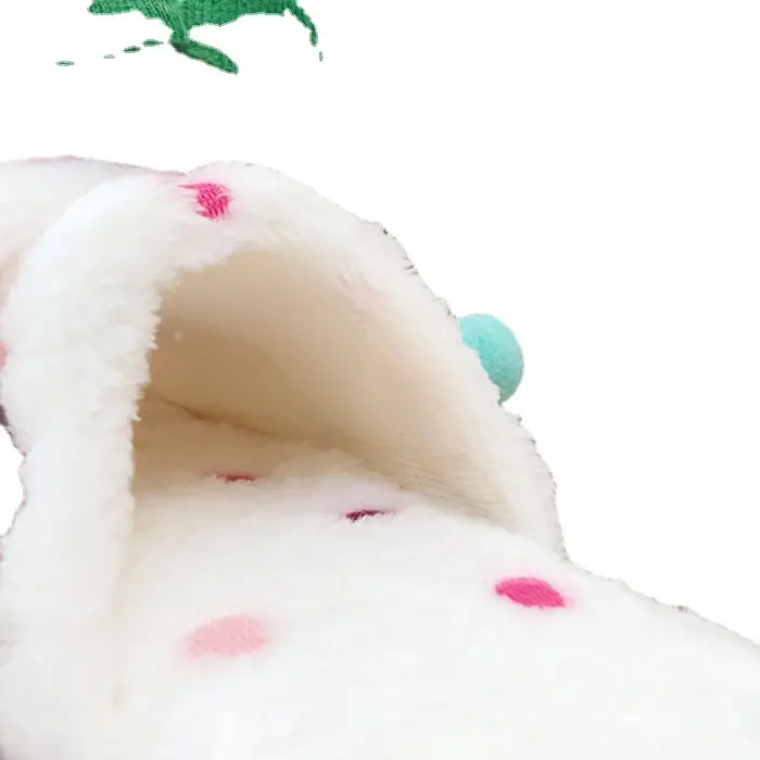 Autumn and Winter New Homemade Pink Cute Peach Plush Slippers Toe Warm Cold-proof Home Slippers Indoor Slippers