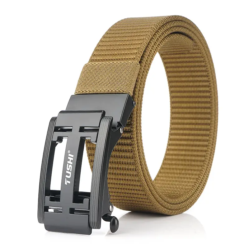 Red Nylon Automatic Buckle Belt for Men - Image 5
