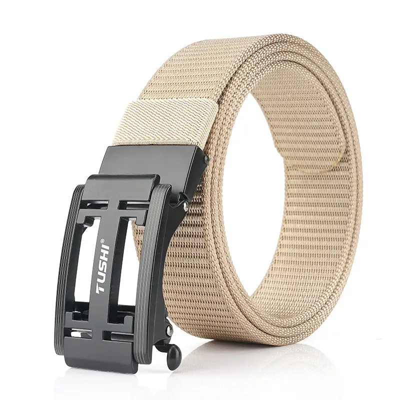 Red Nylon Automatic Buckle Belt for Men - Image 2