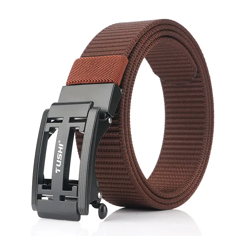 Red Nylon Automatic Buckle Belt for Men - Image 8