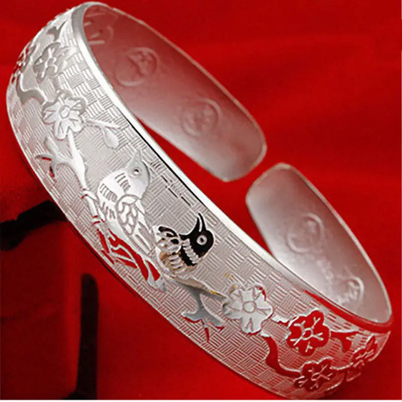 Silver Plum Blossom Eyebrow Bracelet for Women - Image 5