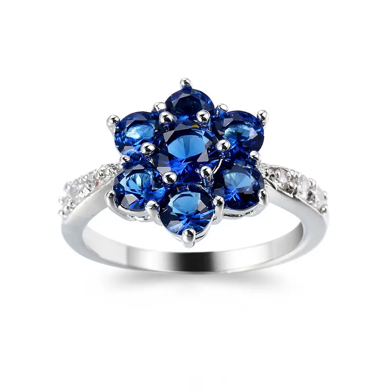 Pink Zircon Floral Ring for Women