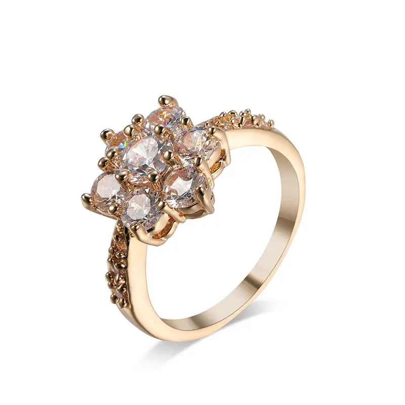 Pink Zircon Floral Ring for Women