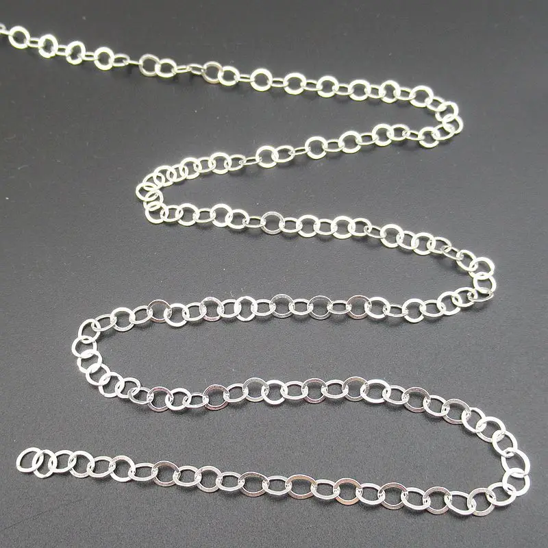 Sterling Silver S925 Cross Chain Bare Chain Loose Calendered Sweater Chain - Image 3