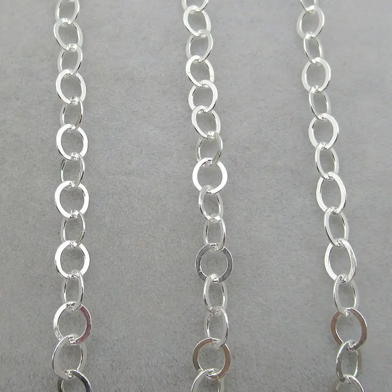 Sterling Silver S925 Cross Chain Bare Chain Loose Calendered Sweater Chain - Image 4
