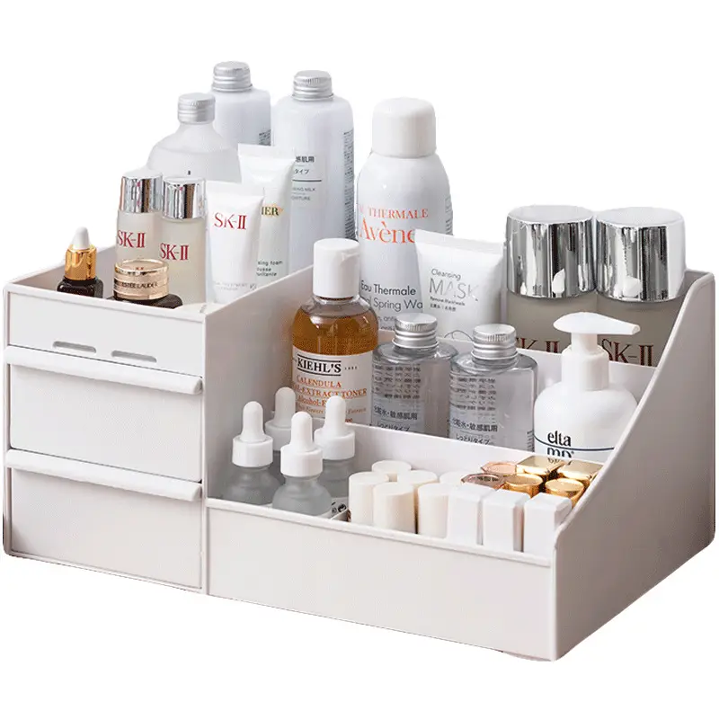 White Drawer Type Cosmetic Storage Box 28x17x13