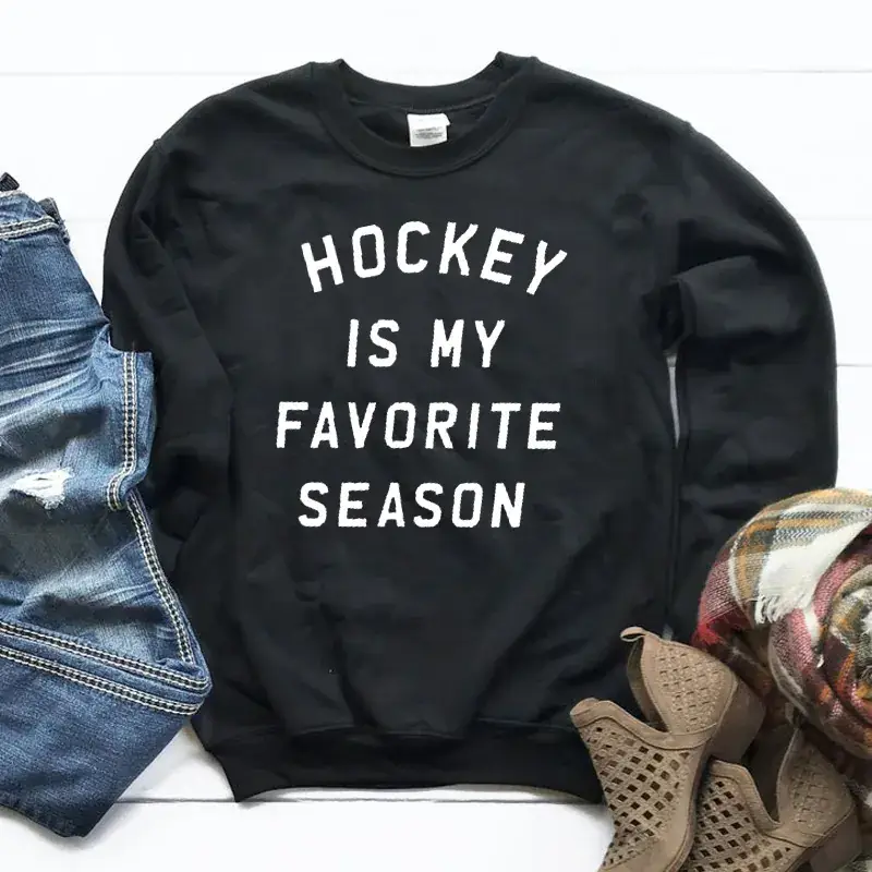 Hockey Season Sweater Maroon Letter Print