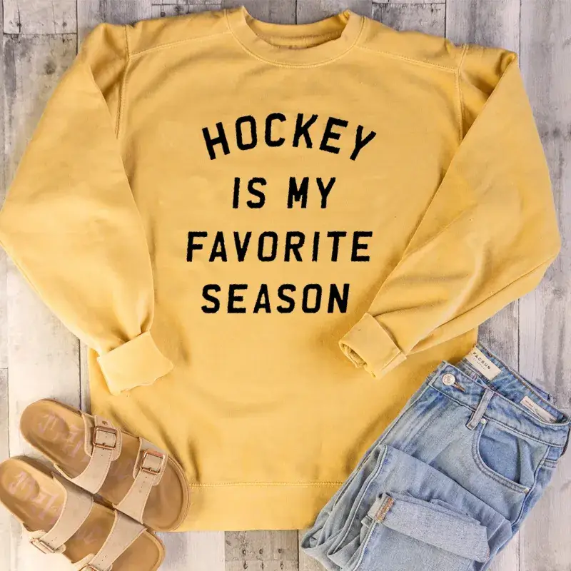 Hockey Season Sweater Maroon Letter Print