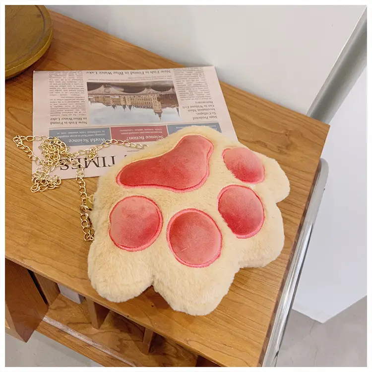 Korean Style Cartoon Paw Plush Crossbody Bag for Girls — feature 23