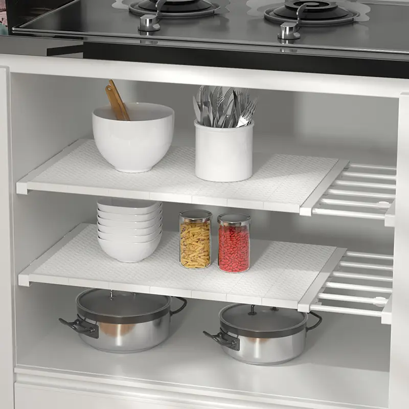 Retractable Wall Storage Racks Punch-Free Kitchen Bathroom Organizers - Image 3
