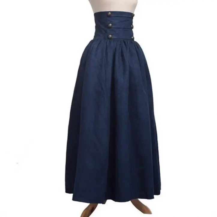 Purple Pleated High Waist Skirt for Women