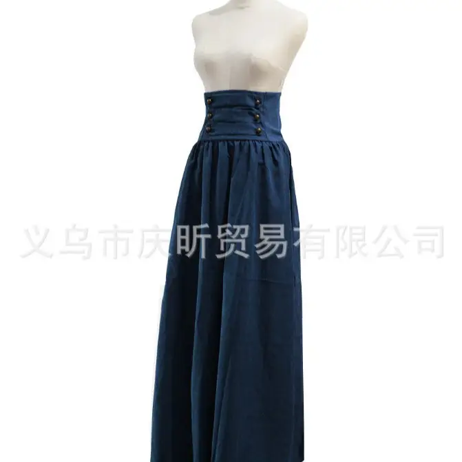Purple Pleated High Waist Skirt for Women