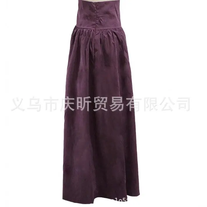 Purple Pleated High Waist Skirt for Women