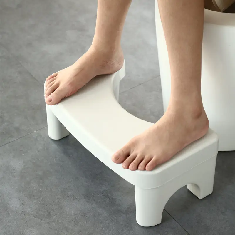 White Plastic Toilet Stool Footrest 21x39cm - Image 3