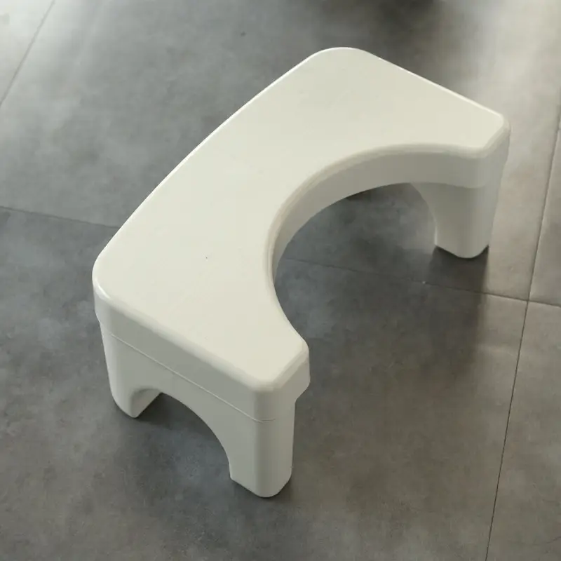 White Plastic Toilet Stool Footrest 21x39cm - Image 4
