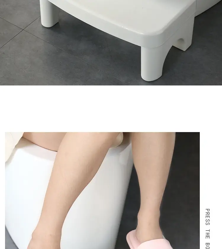 White Plastic Toilet Stool Footrest 21x39cm — feature 11