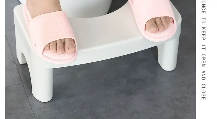 White Plastic Toilet Stool Footrest 21x39cm — feature 12