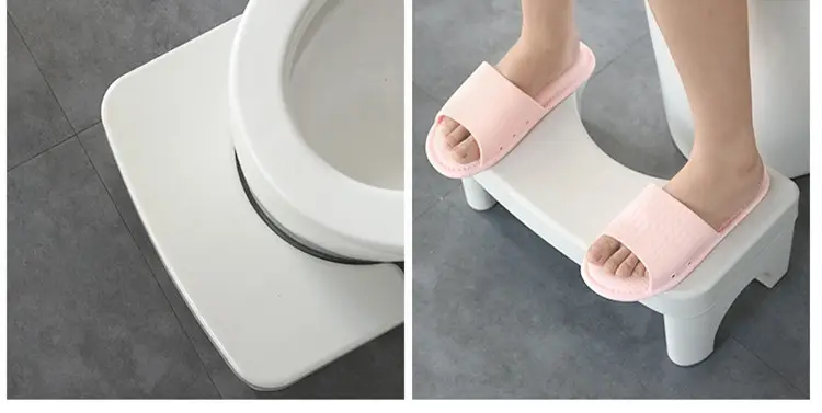 White Plastic Toilet Stool Footrest 21x39cm — feature 13