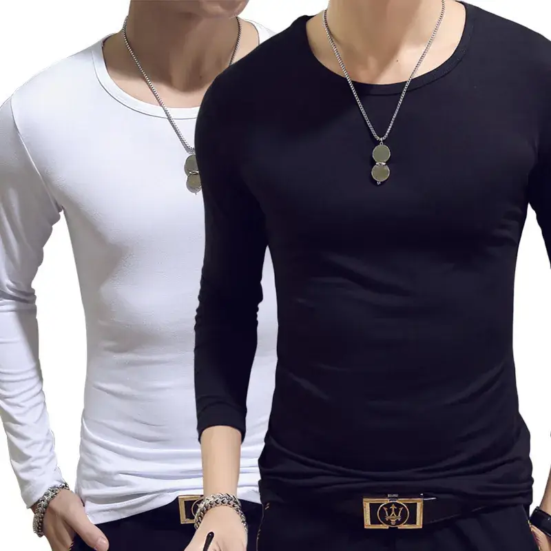 Men's Long Sleeve Olive Green T-Shirt 160g