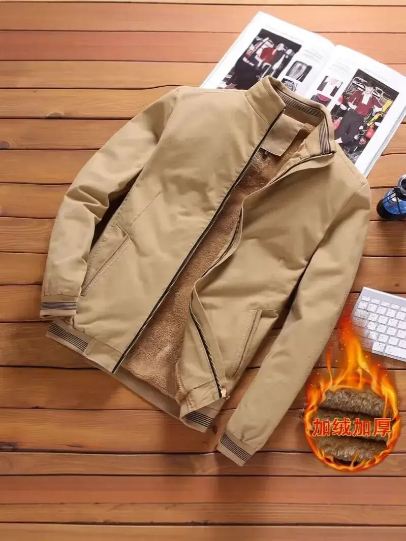 Men's Navy Blue Velvet Bomber Jacket with Flame Design - Image 9