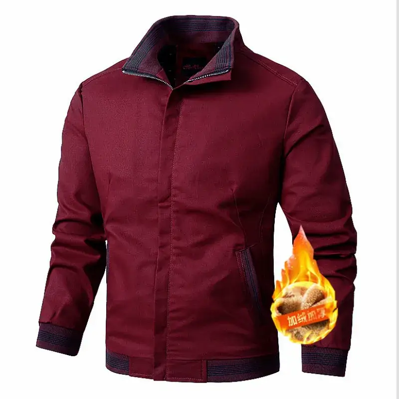 Men's Navy Blue Velvet Bomber Jacket with Flame Design - Image 5