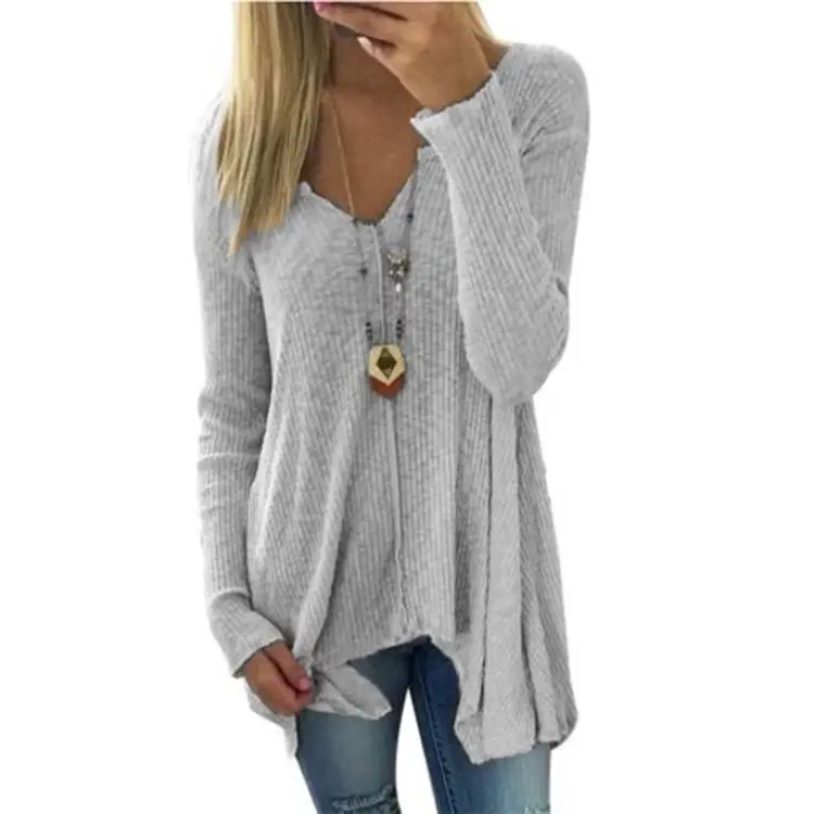 Women's White V-Neck Pullover Sweater Winter Top — feature 4