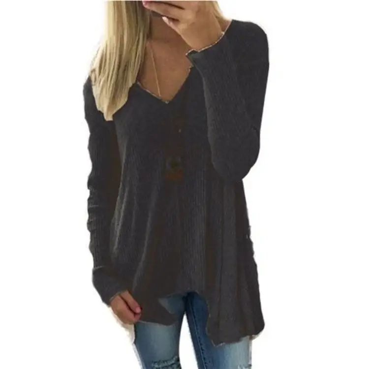 Women's White V-Neck Pullover Sweater Winter Top — feature 7