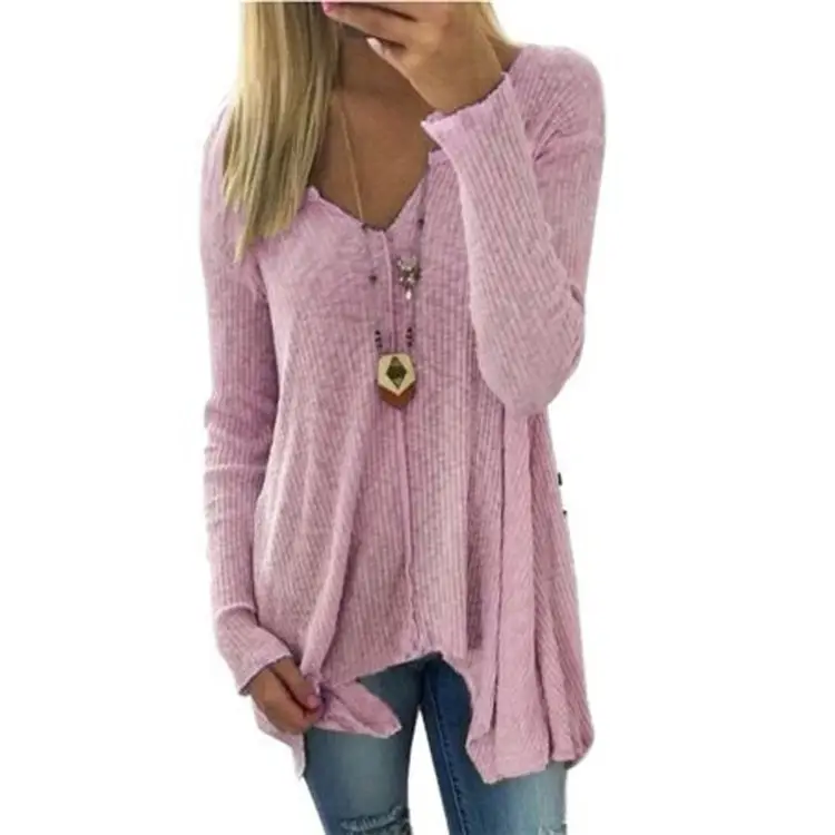 Women's White V-Neck Pullover Sweater Winter Top - Image 3