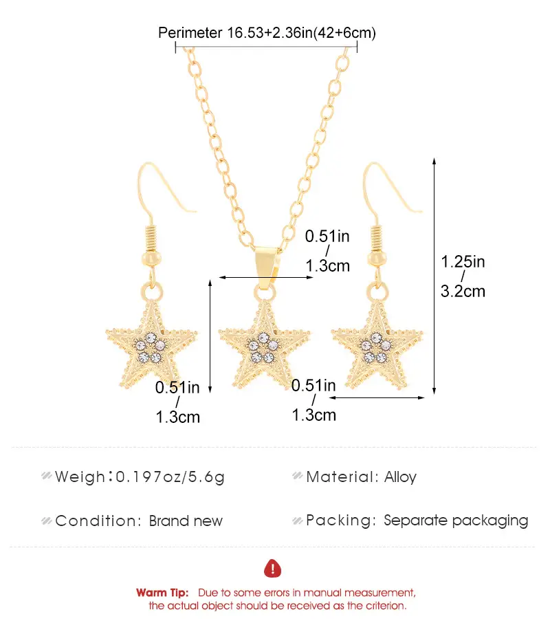 Elegant Diamond Zircon Necklace Earrings Set Gold Plated — feature 2