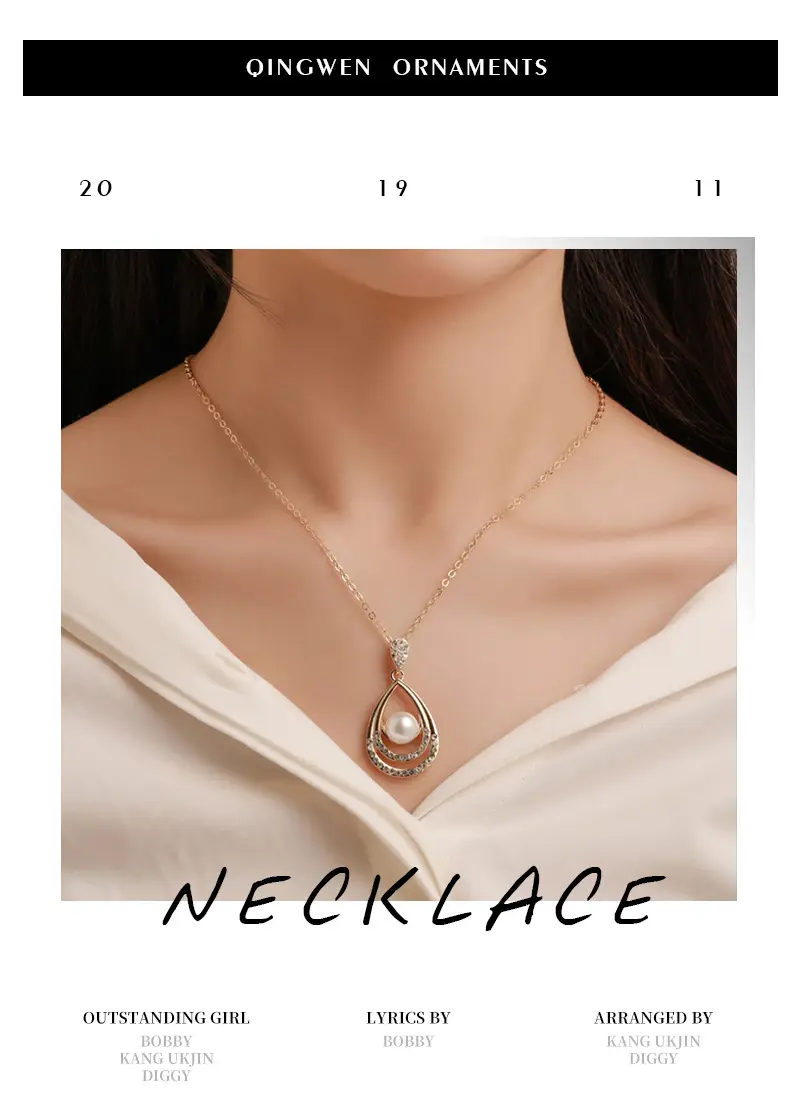 Elegant Diamond Zircon Necklace Earrings Set Gold Plated — feature 3