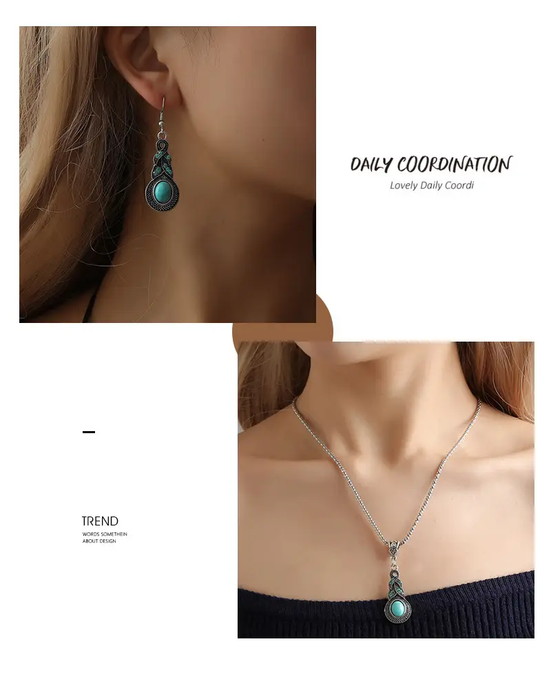 Elegant Diamond Zircon Necklace Earrings Set Gold Plated — feature 6