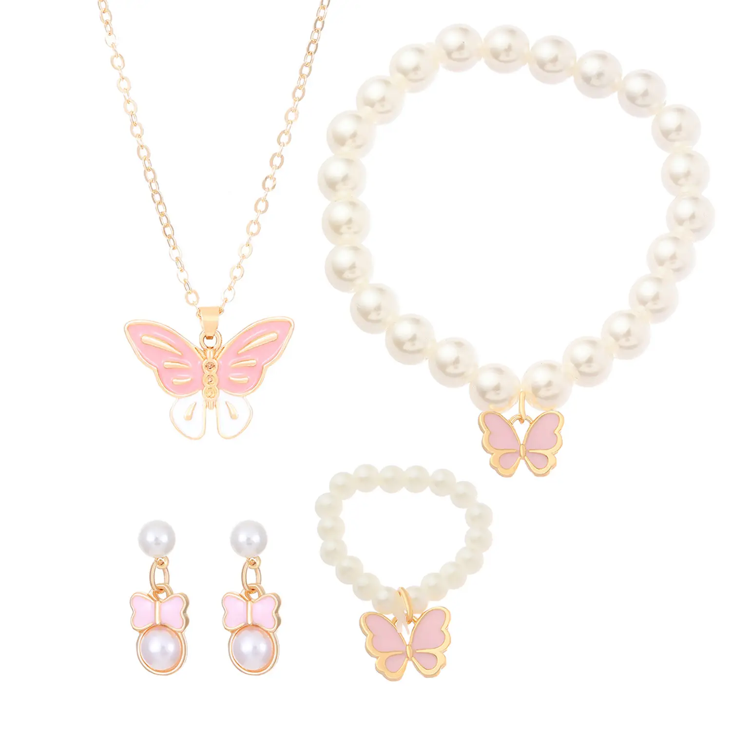 Elegant Diamond Zircon Necklace Earrings Set Gold Plated - Image 25