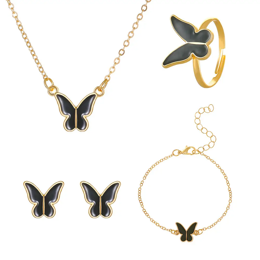 Elegant Diamond Zircon Necklace Earrings Set Gold Plated - Image 31