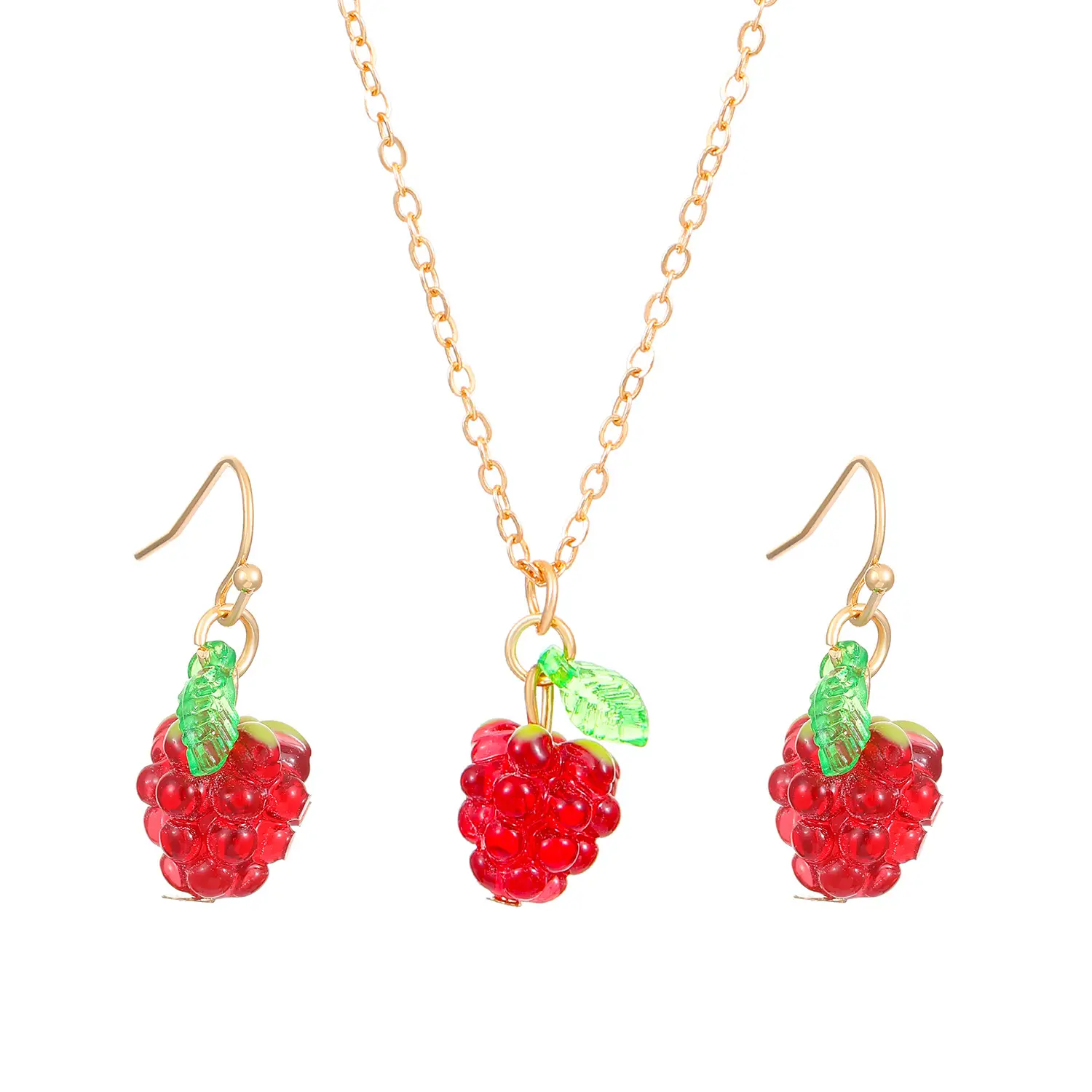 Elegant Diamond Zircon Necklace Earrings Set Gold Plated - Image 36