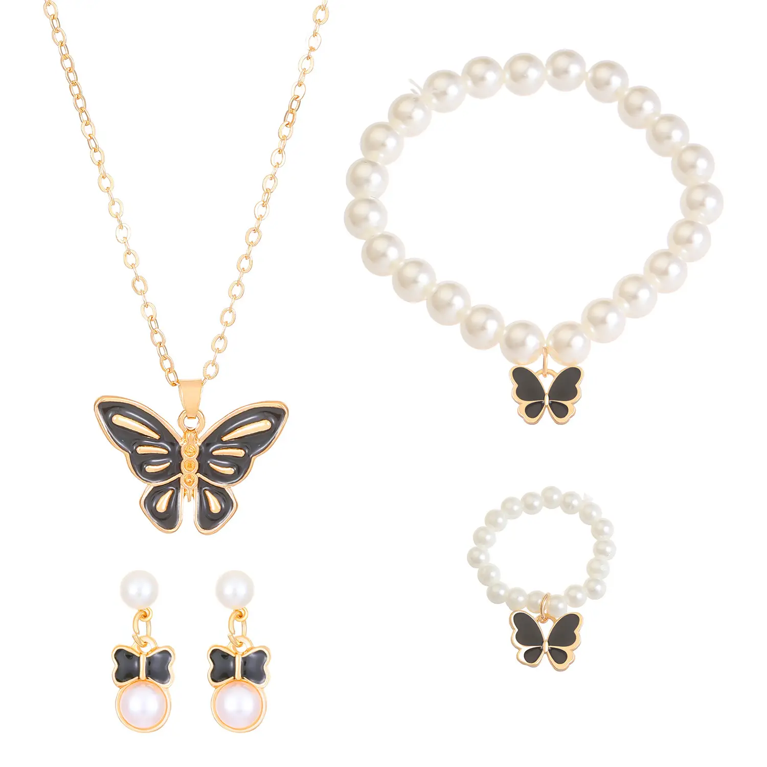 Elegant Diamond Zircon Necklace Earrings Set Gold Plated - Image 40
