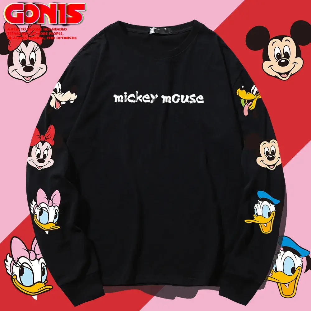 Mickey Mouse Long Sleeve Cotton T-Shirt Grey