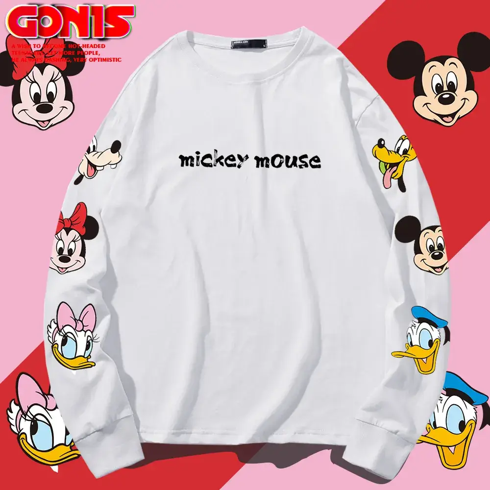 Mickey Mouse Long Sleeve Cotton T-Shirt Grey