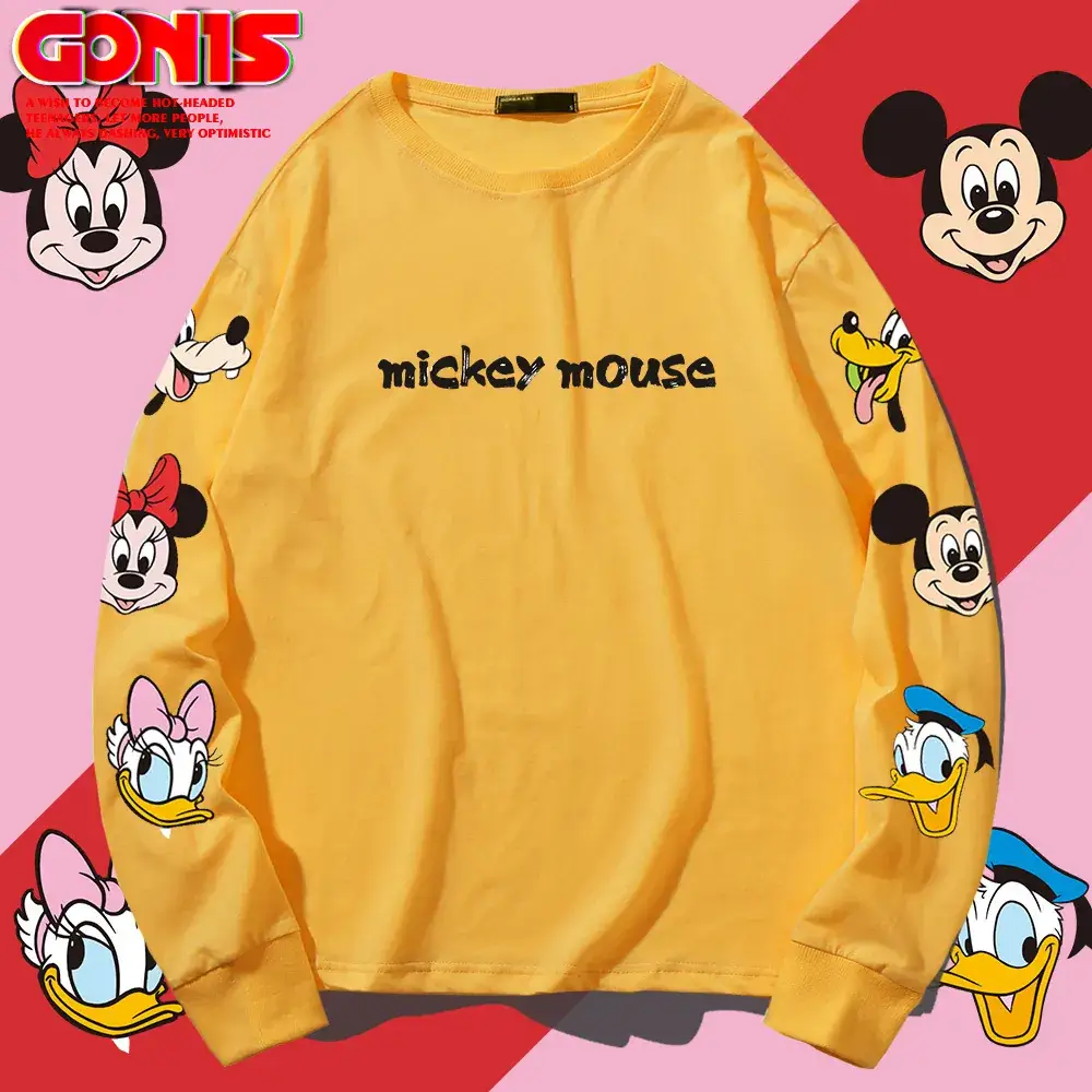 Mickey Mouse Long Sleeve Cotton T-Shirt Grey