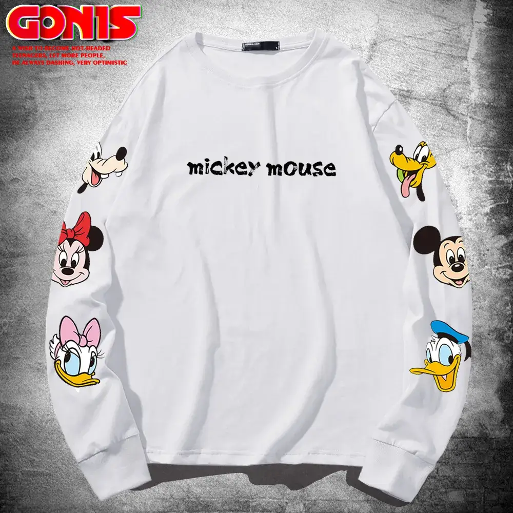 Mickey Mouse Long Sleeve Cotton T-Shirt Grey