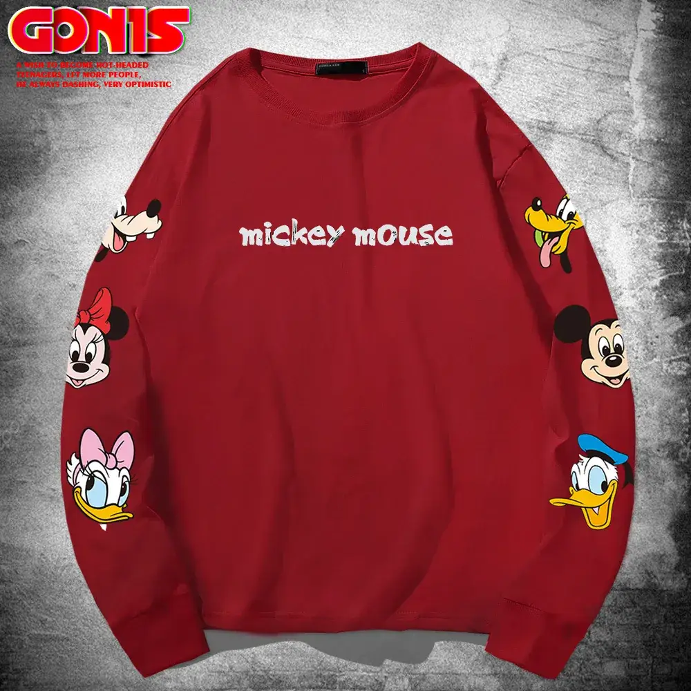 Mickey Mouse Long Sleeve Cotton T-Shirt Grey
