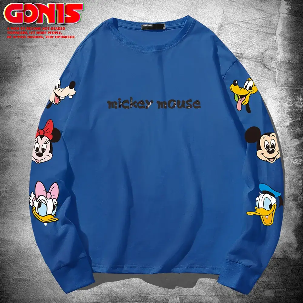 Mickey Mouse Long Sleeve Cotton T-Shirt Grey
