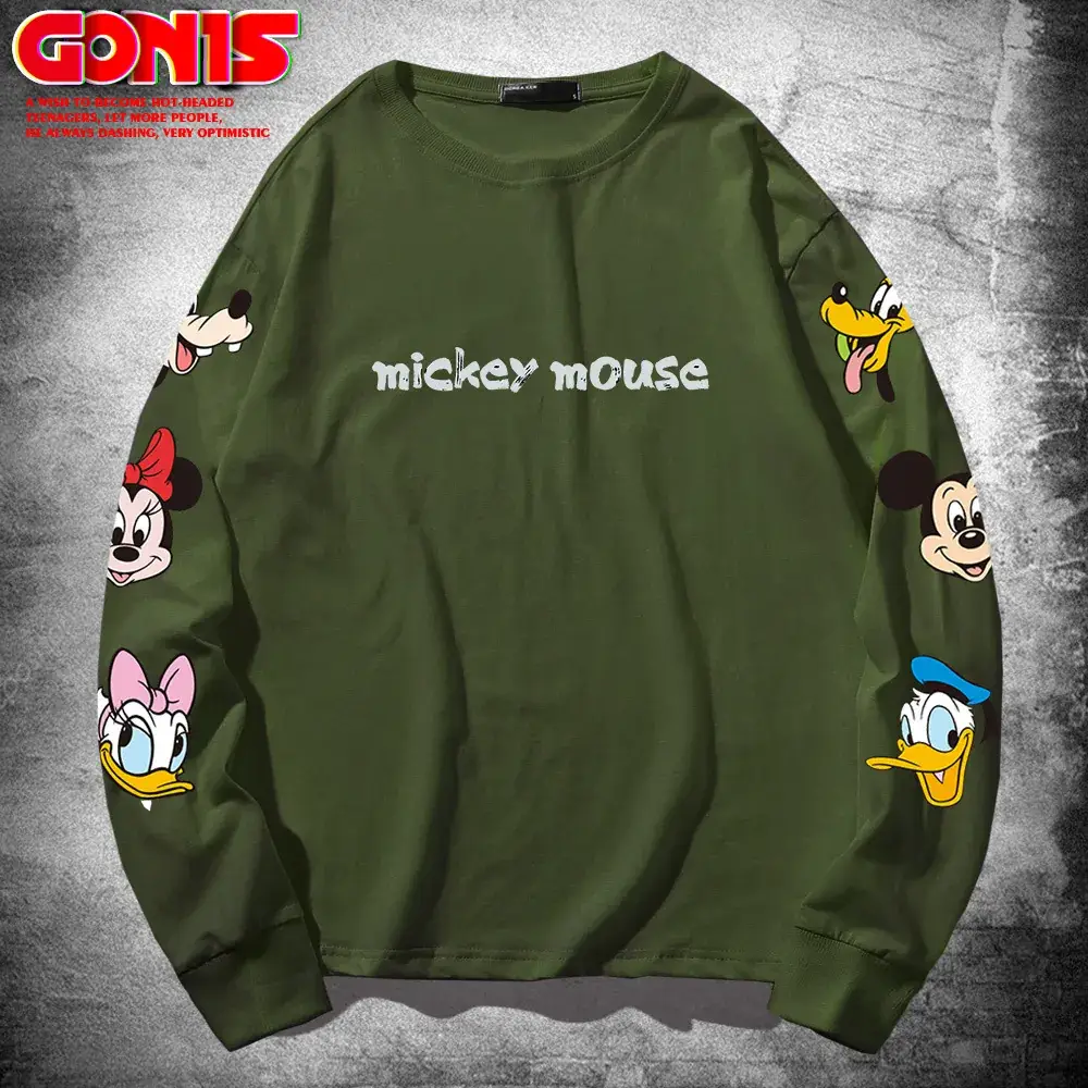 Mickey Mouse Long Sleeve Cotton T-Shirt Grey