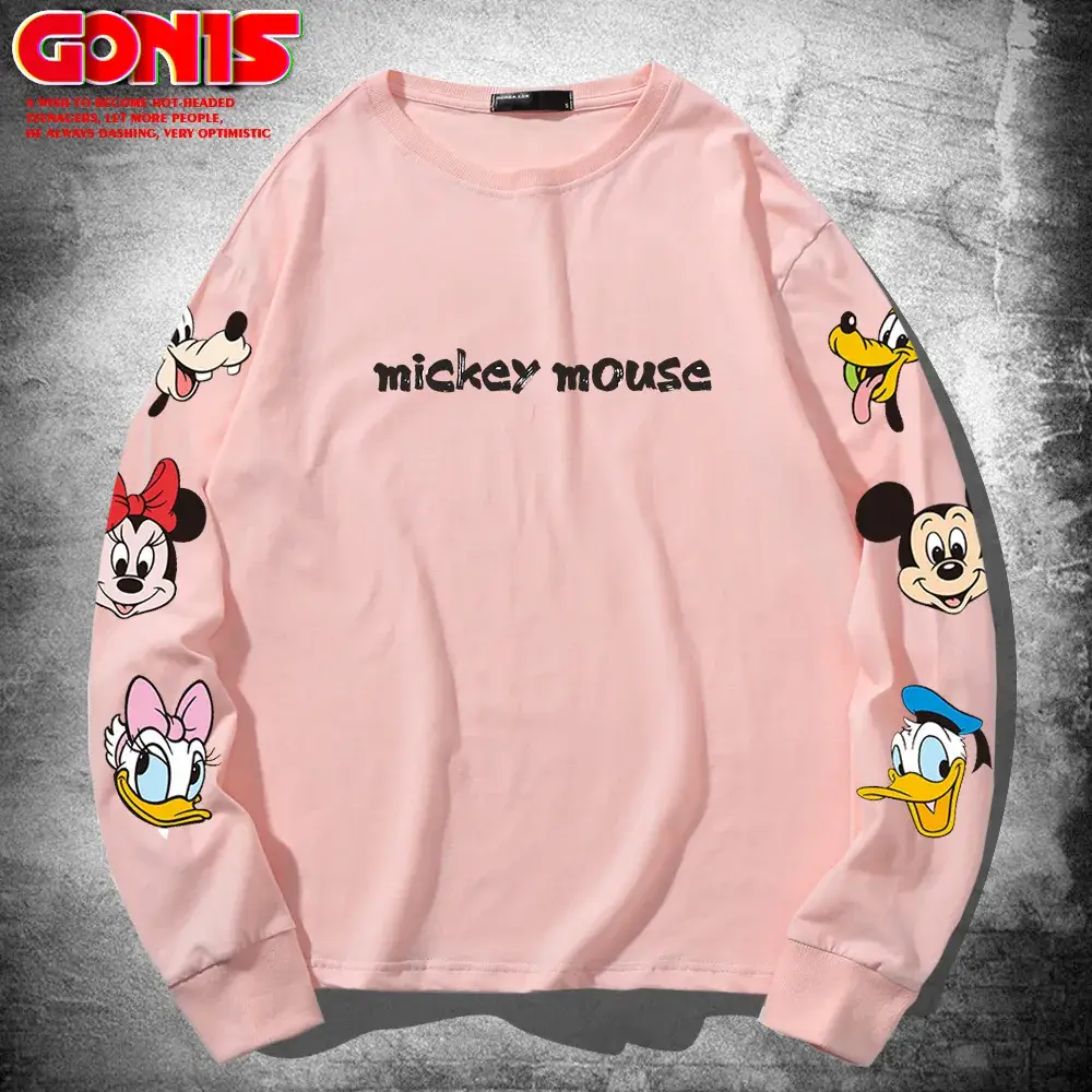 Mickey Mouse Long Sleeve Cotton T-Shirt Grey