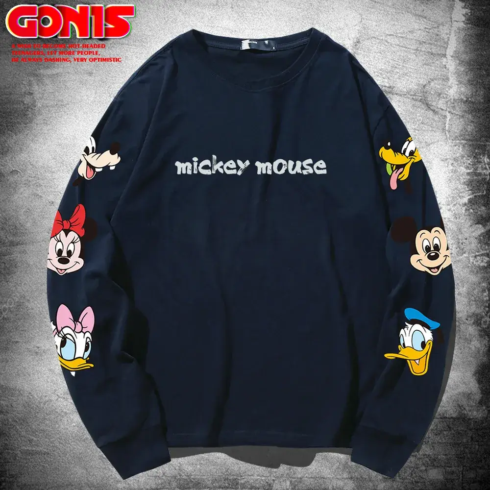 Mickey Mouse Long Sleeve Cotton T-Shirt Grey