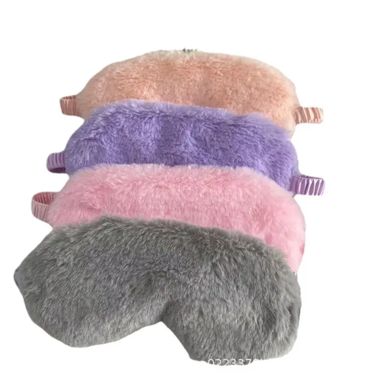 Pink Faux Fur Eye Mask for Girls Women Sleep Protection - Image 20