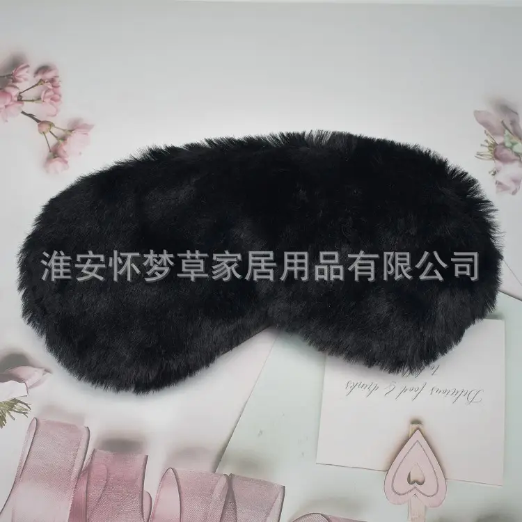 Pink Faux Fur Eye Mask for Girls Women Sleep Protection - Image 11