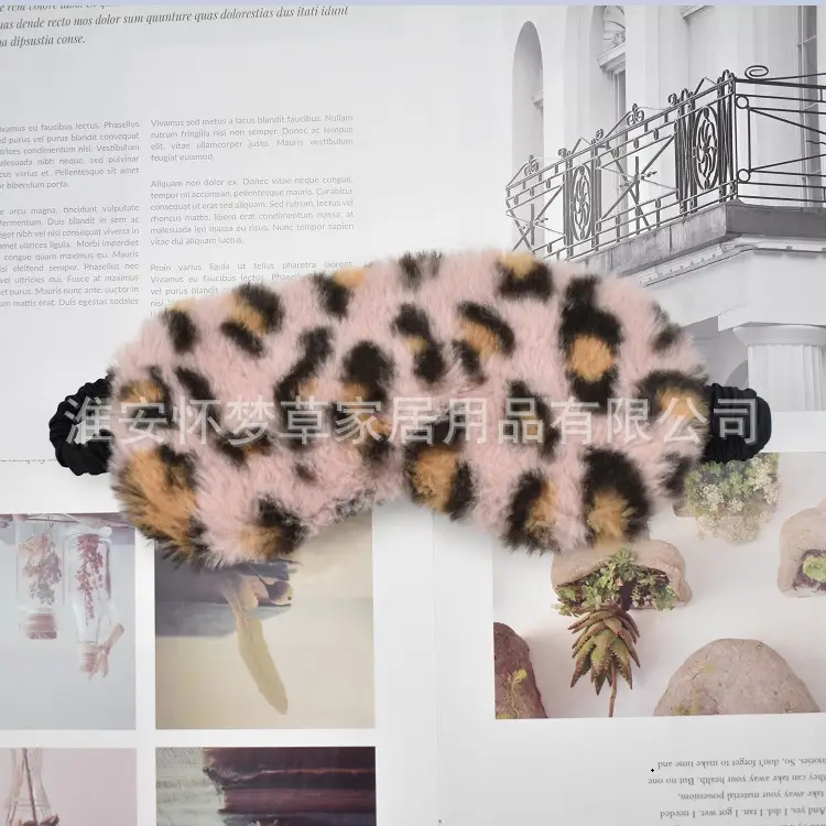 Pink Faux Fur Eye Mask for Girls Women Sleep Protection - Image 13